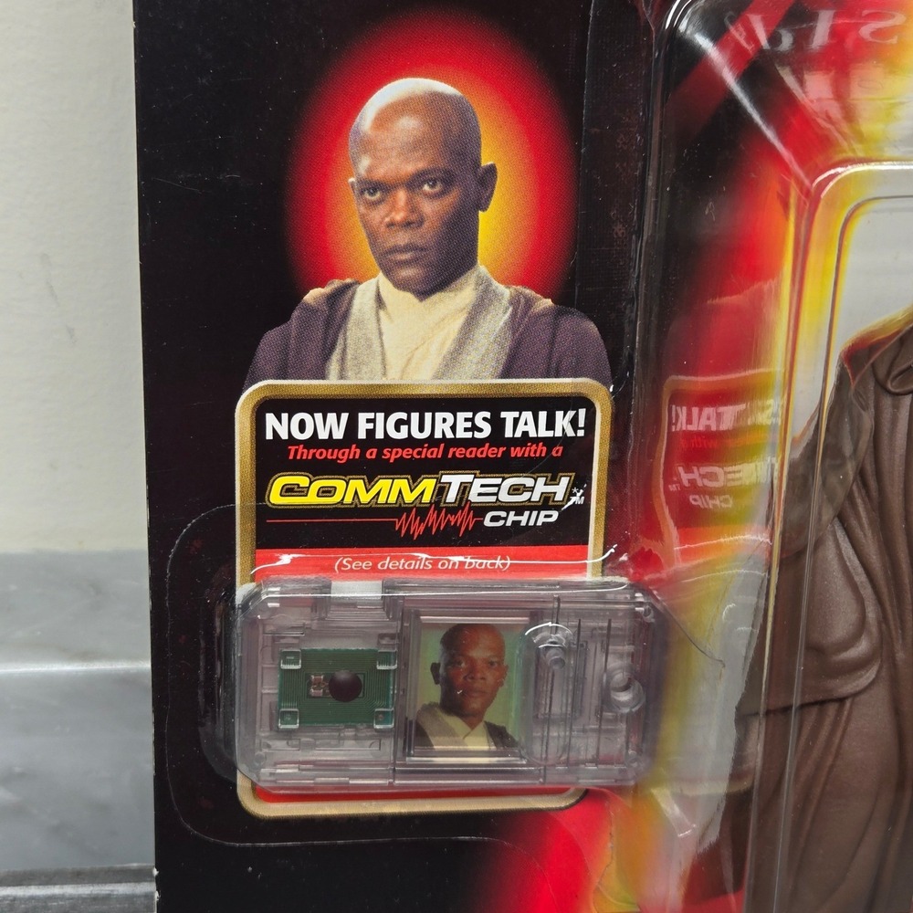 1998- Star Wars MACE WINDU JEDI Action Figure Hasbro Episode I w/ Commtech Chip - Picture 3 of 6